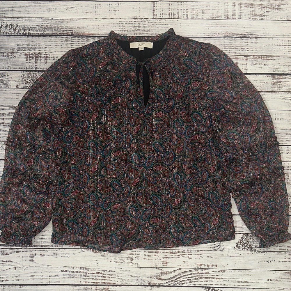 LOFT Multicolor Paisley Blouse Sz. M